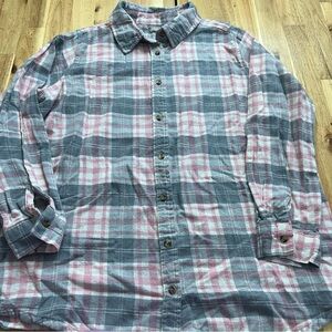 Woman Within Plaid Flannel Button Down Shirt – Size 14/16 (M)